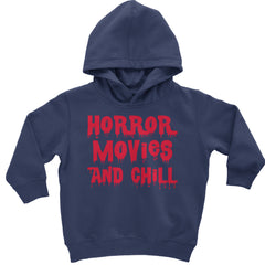 Horror Movies and Chill Toddler Hoodie And Infant Fleece Romper Navy Blue