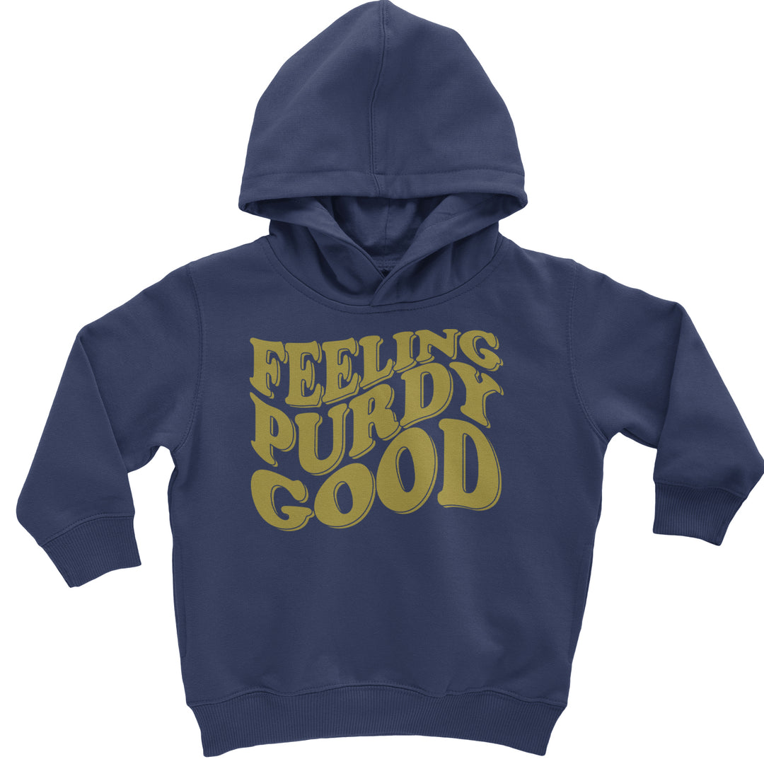 Feeling Purdy Good San Francisco Toddler Hoodie And Infant Fleece Romper Navy Blue