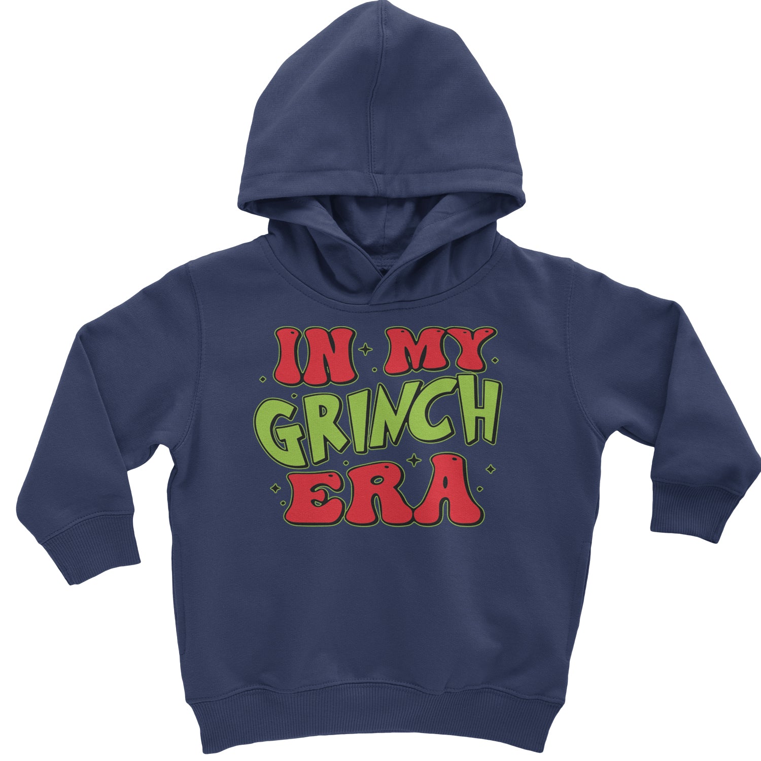 In My Gr-nch Era Jolly Merry Christmas Toddler Hoodie And Infant Fleece Romper Navy Blue