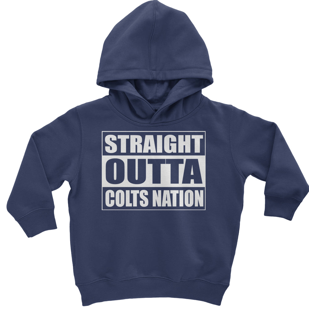 Straight Outta Colts Nation Football  Toddler Hoodie And Infant Fleece Romper Navy Blue