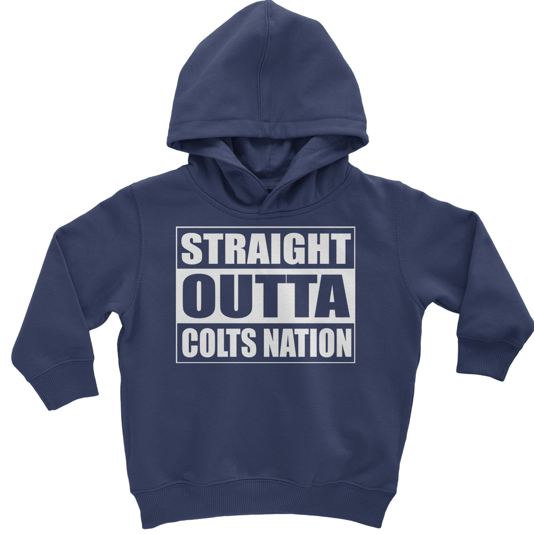 Straight Outta Colts Nation Football  Toddler Hoodie And Infant Fleece Romper Navy Blue