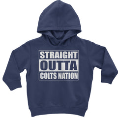 Straight Outta Colts Nation Football  Toddler Hoodie And Infant Fleece Romper Navy Blue