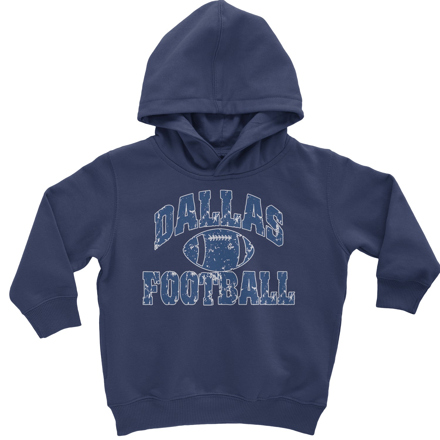 Dallas Distressed Football Toddler Hoodie And Infant Fleece Romper Navy Blue