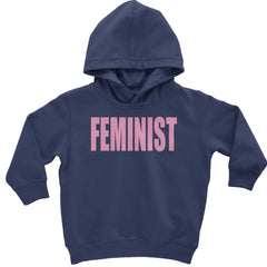 Feminist (Pink Print) Toddler Hoodie And Infant Fleece Romper Navy Blue
