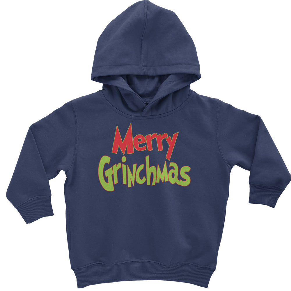 Merry Grinchmas Jolly Merry Christmas Toddler Hoodie And Infant Fleece Romper Navy Blue