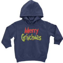Merry Grinchmas Jolly Merry Christmas Toddler Hoodie And Infant Fleece Romper Navy Blue