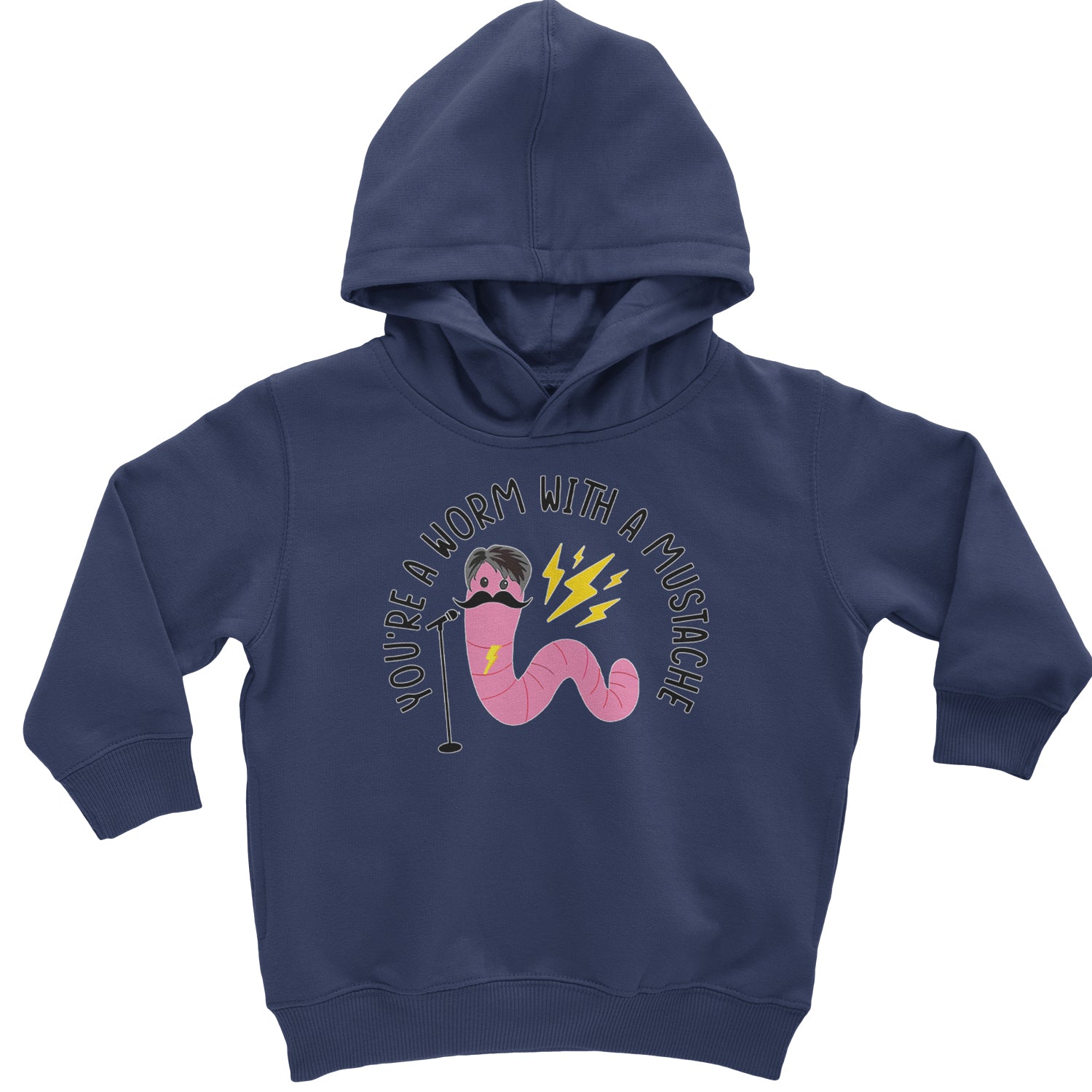 You're A Worm With A Mustache Tom Scandoval Toddler Hoodie And Infant Fleece Romper Navy Blue