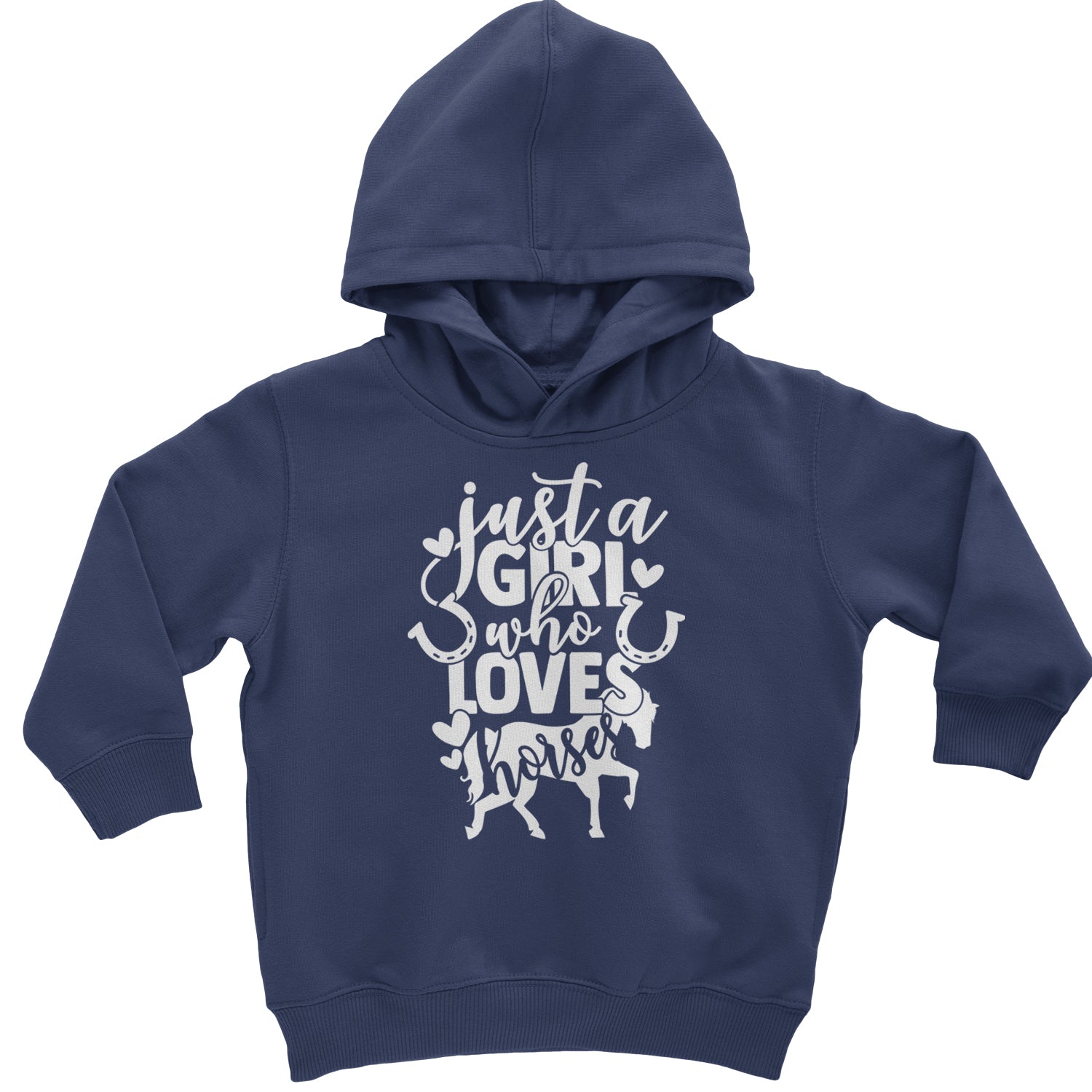 Just A Girl Who Loves Horses Toddler Hoodie And Infant Fleece Romper Navy Blue