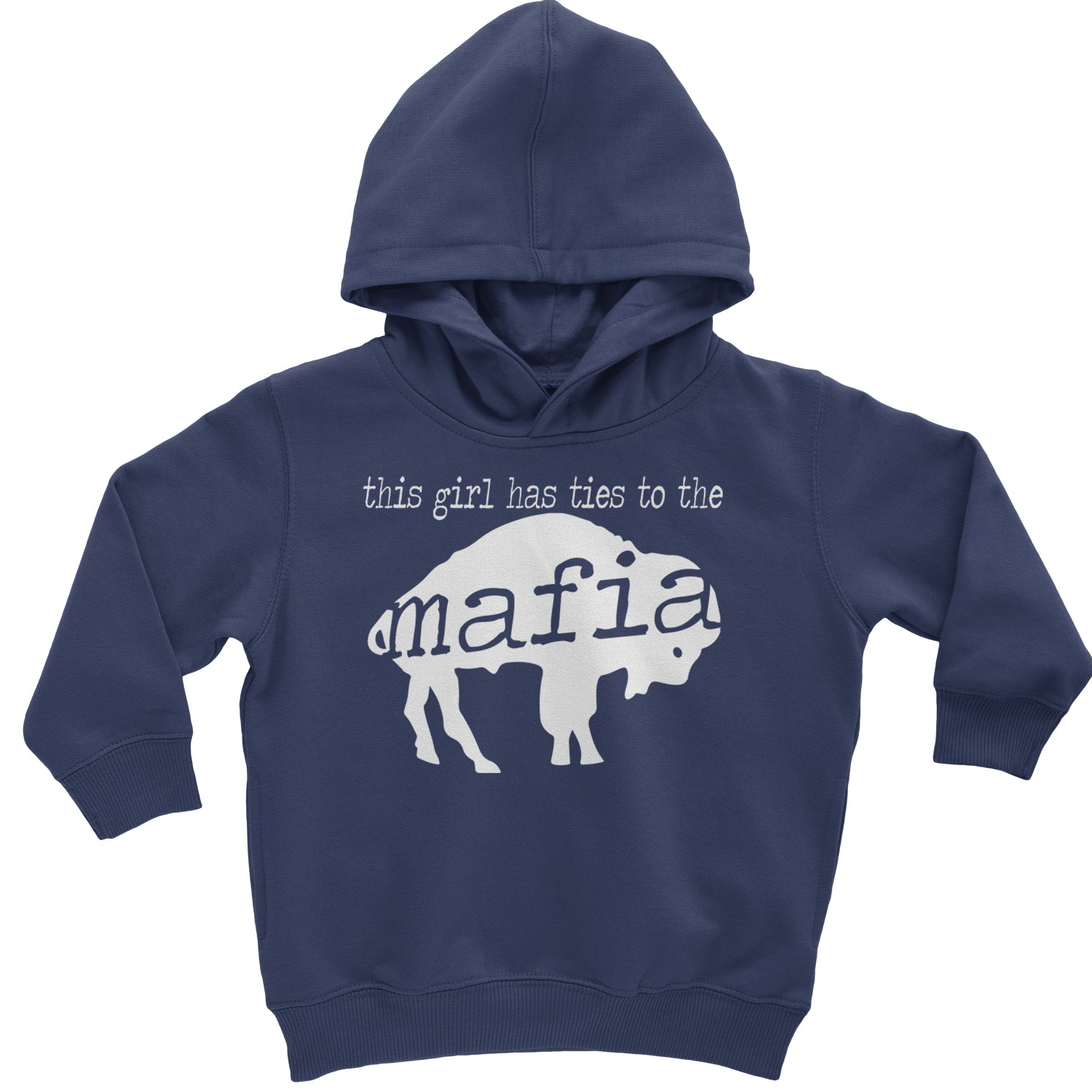 This Girl Has Ties To The Bills Mafia Toddler Hoodie And Infant Fleece Romper Navy Blue