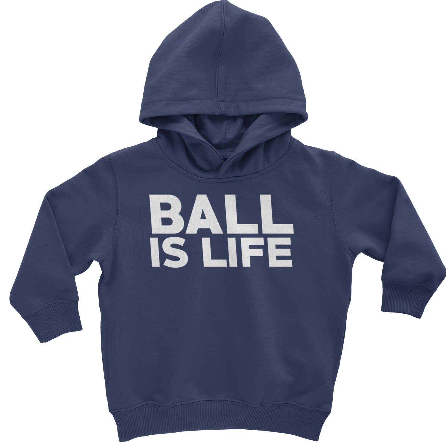 Ball Is Life Sports Enthusiasts Toddler Hoodie And Infant Fleece Romper Navy Blue