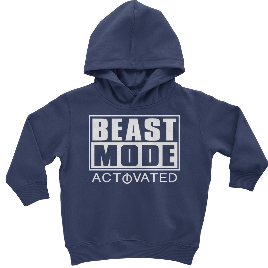 Activated Beast Mode Workout Gym Clothing Toddler Hoodie And Infant Fleece Romper Navy Blue