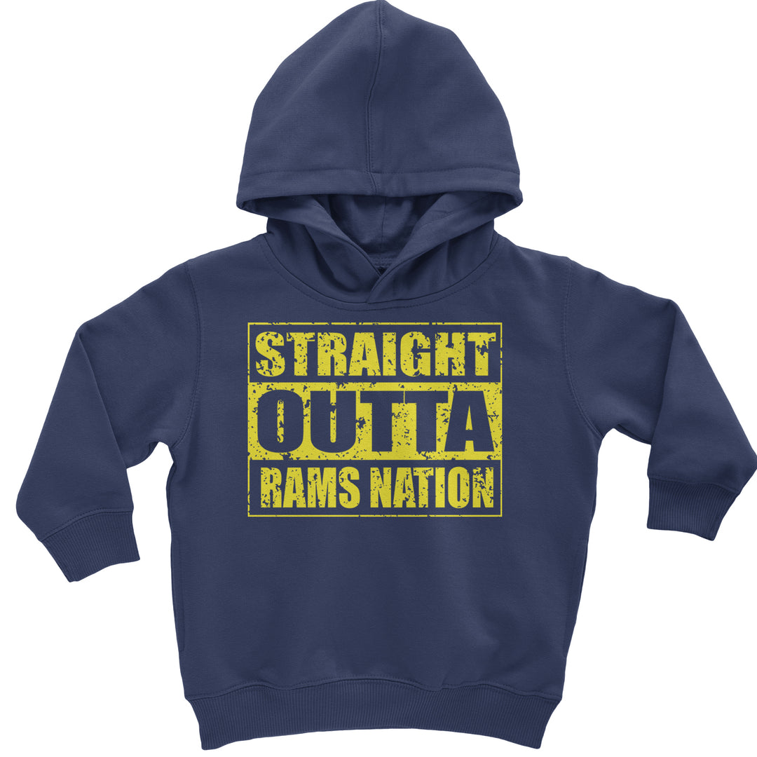 Straight Outta Rams Nation   Toddler Hoodie And Infant Fleece Romper Navy Blue