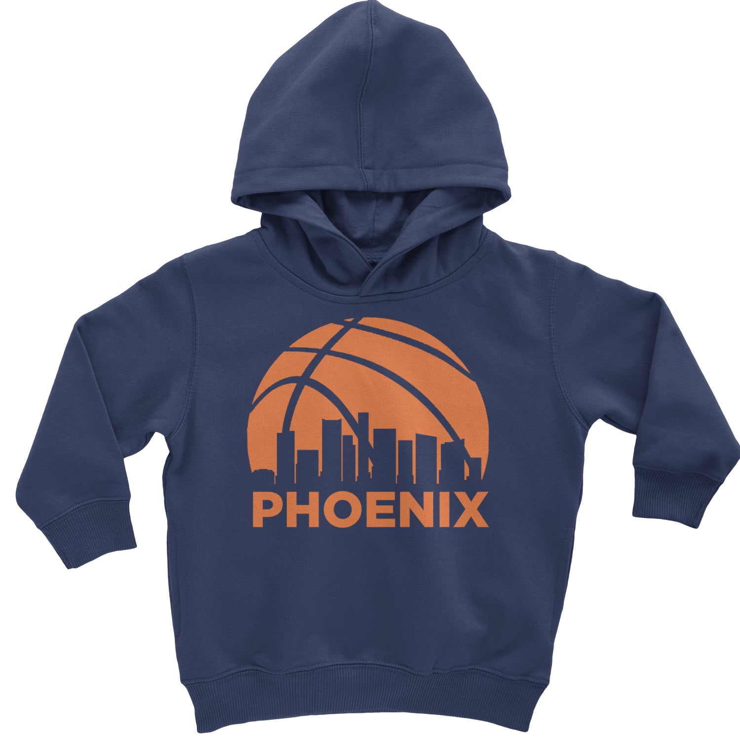 Phoenix Basketball Sunset City Skyline Toddler Hoodie And Infant Fleece Romper Black