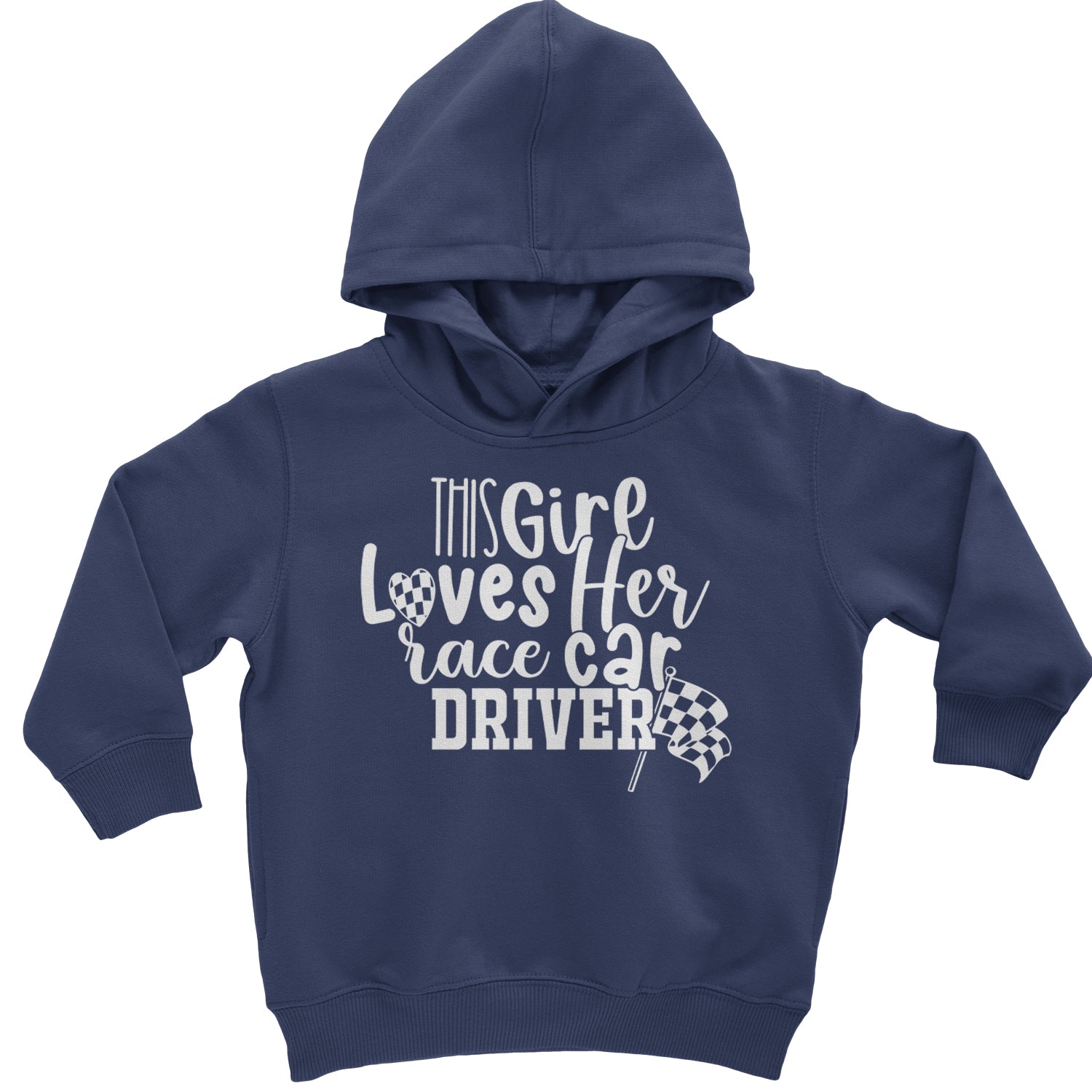 This Girl Loves Her Racecar Driver Toddler Hoodie And Infant Fleece Romper Black