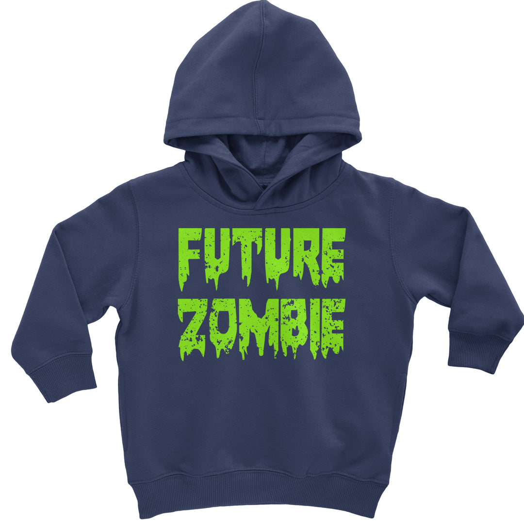 Future Zombie Horror Toddler Hoodie And Infant Fleece Romper Navy Blue