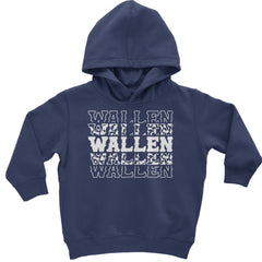 Cow-print western "WALLEN" lettering on Toddler Pullover Fleece Hoodie and Infant Fleece One-Piece