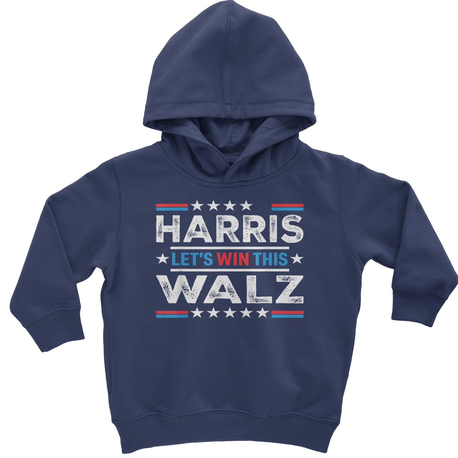 Kamala Harris and Tim Walz For President Toddler Hoodie And Infant Fleece Romper Navy Blue