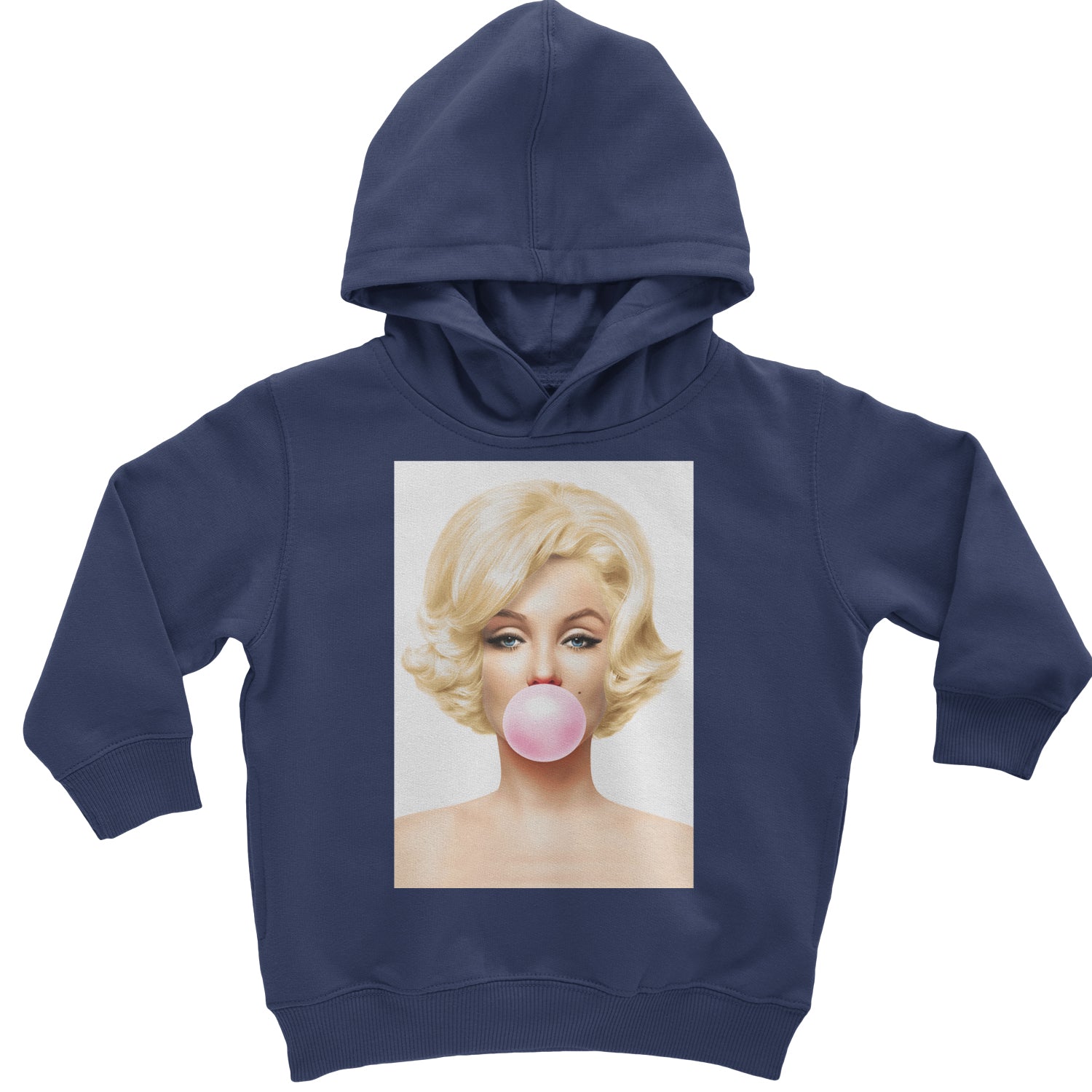 Ms. Monroe Pink Bubble Gum American Icon Toddler Hoodie And Infant Fleece Romper Navy Blue