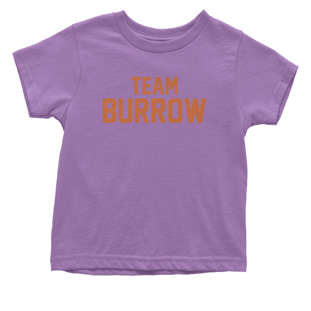 Team Burrow Cincinnati Infant One-Piece Romper Bodysuit and Toddler T-shirt Lavender