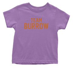 Team Burrow Cincinnati Infant One-Piece Romper Bodysuit and Toddler T-shirt Lavender