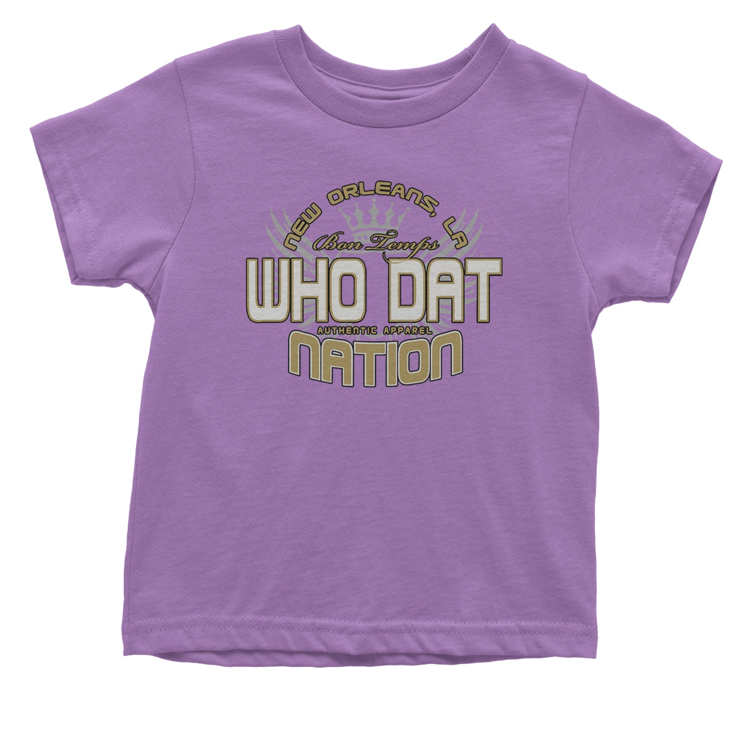 Who Dat Nation New Orleans (Color) Infant One-Piece Romper Bodysuit and Toddler T-shirt Lavender