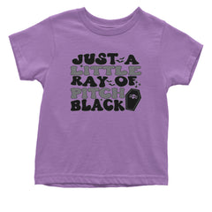 Just A Little Ray of Pitch Black graphic on Onesie and Toddler T-Shirt in Black alternate view 5