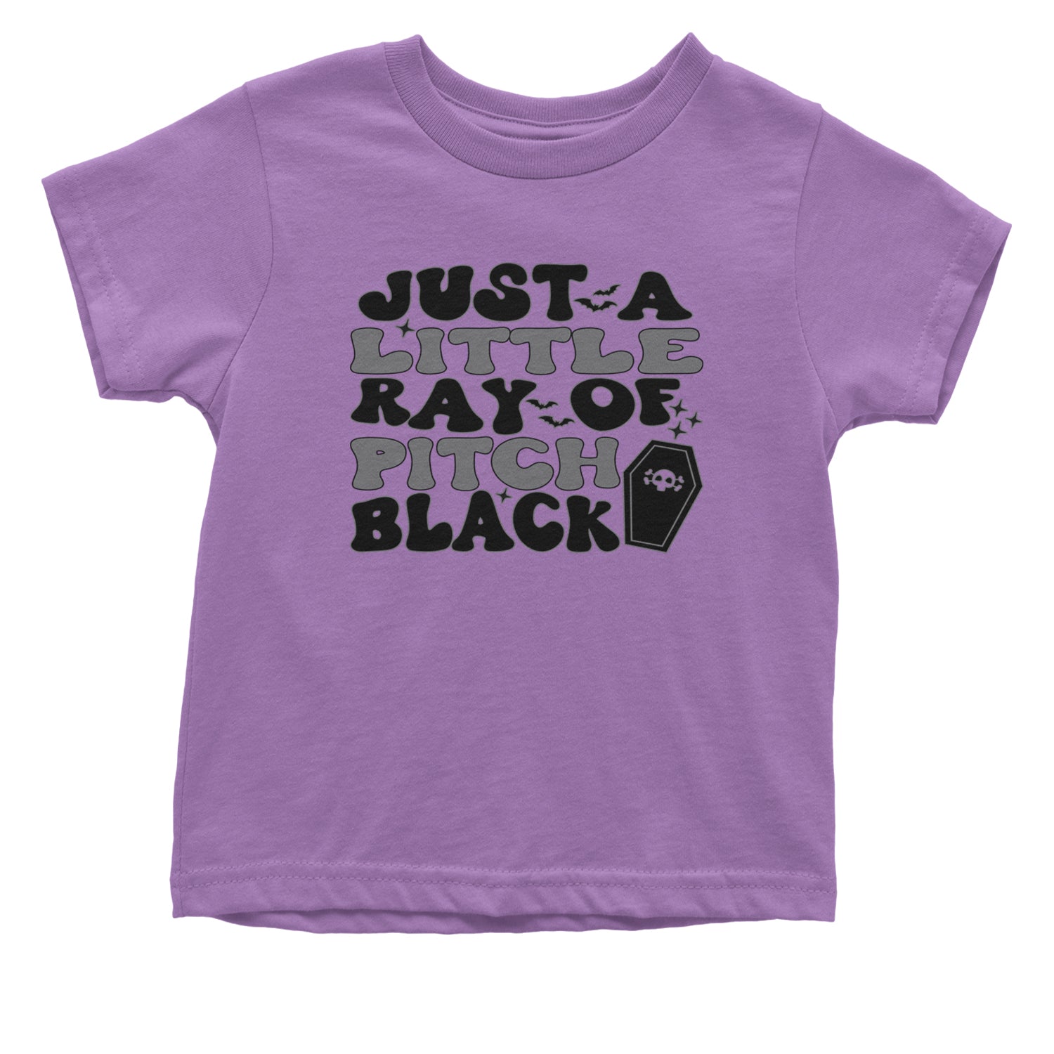 Just A Little Ray of Pitch Black Infant One-Piece Romper Bodysuit and Toddler T-shirt Lavender