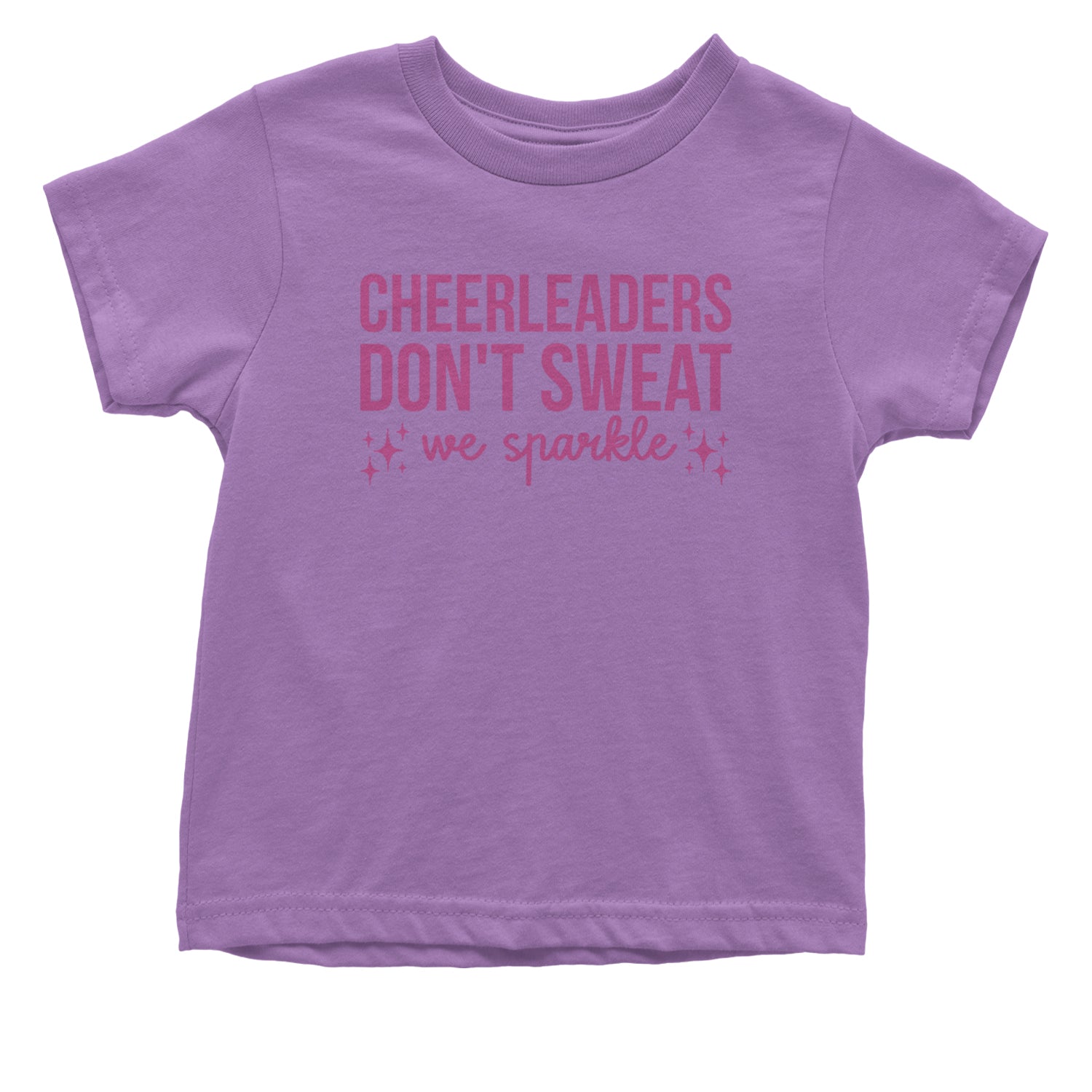 Cheerleaders Don't Sweat, We Sparkle Infant One-Piece Romper Bodysuit and Toddler T-shirt Lavender