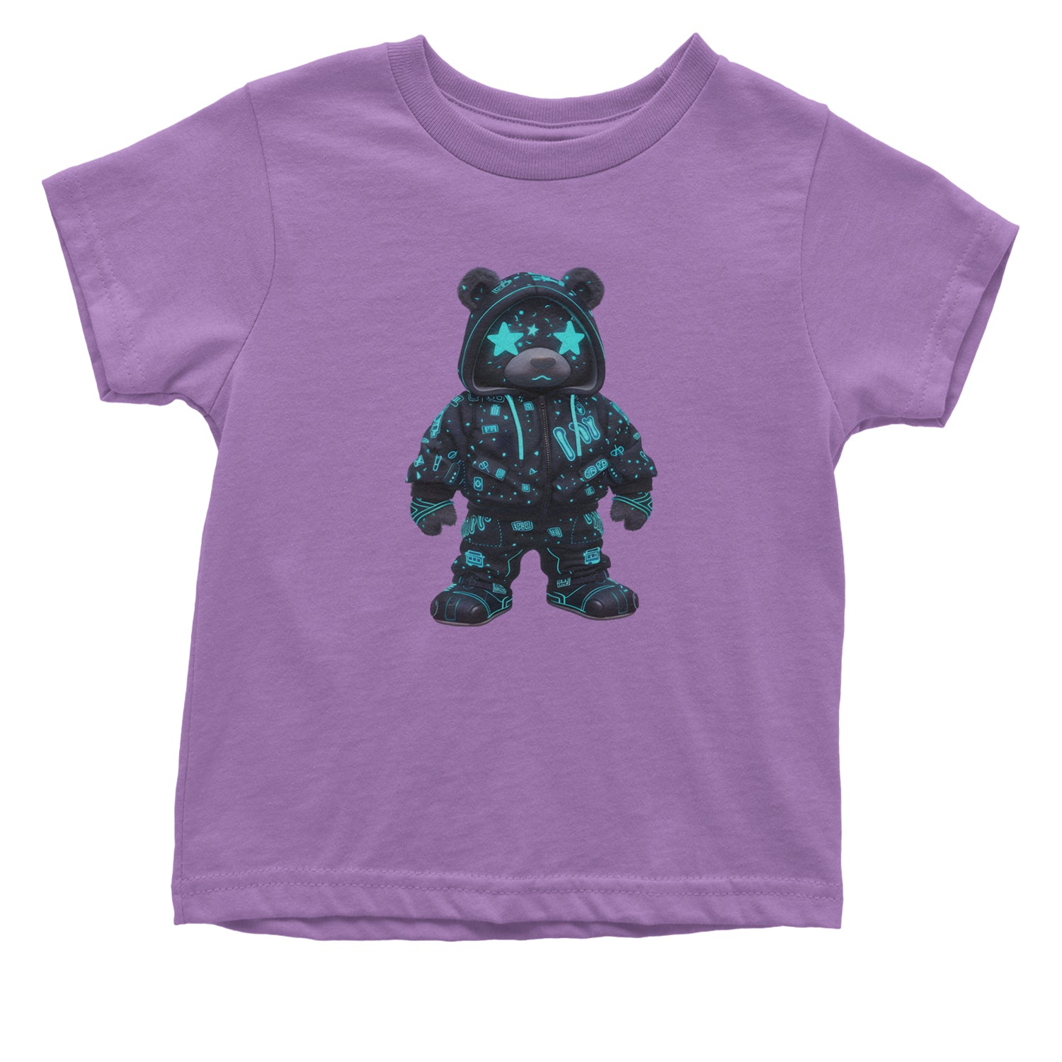 Starry Eyed Vaporwave Urban Graffiti Bear Infant One-Piece Romper Bodysuit Or Toddler T-shirt Lavender