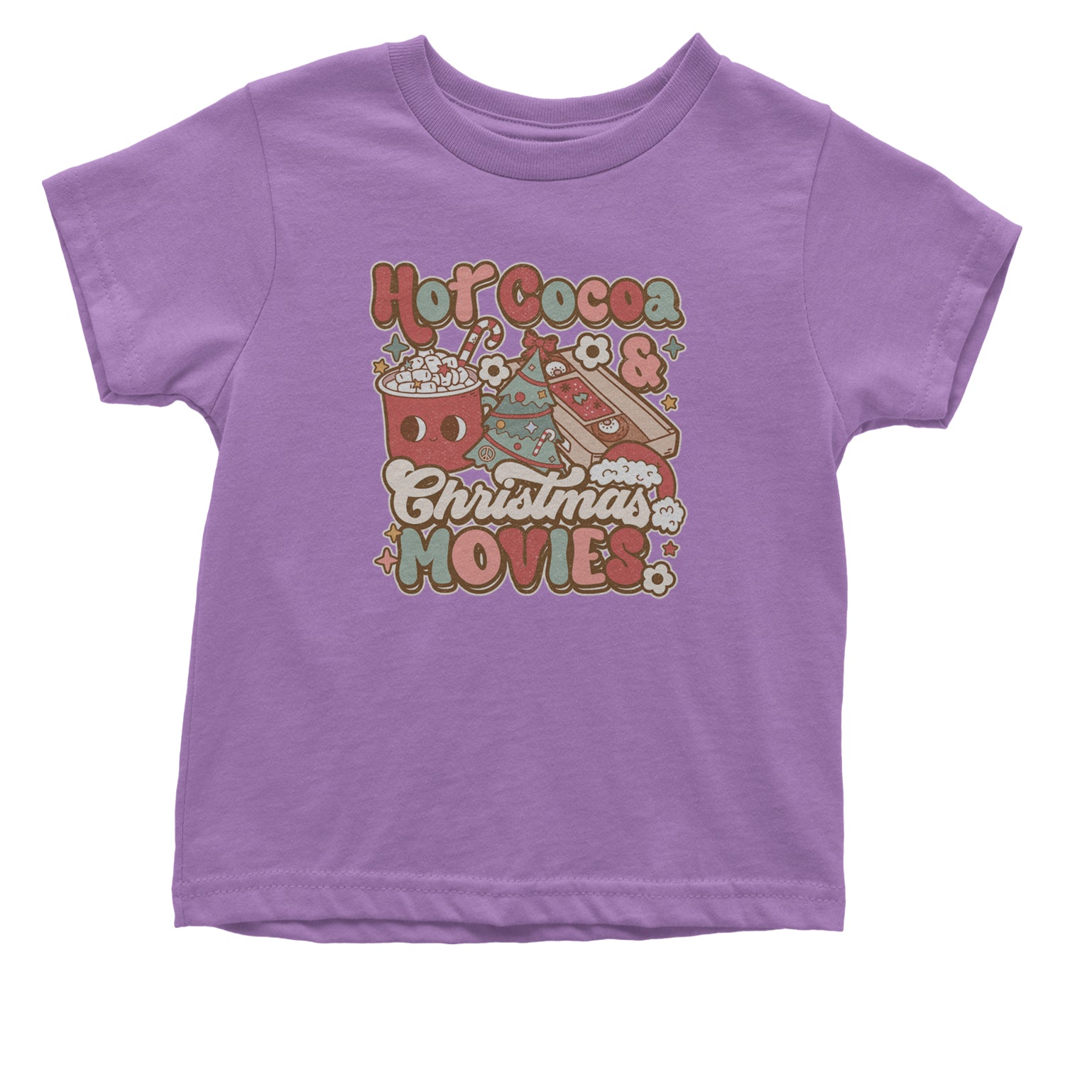 Hot Cocoa And Christmas Movies Holiday Infant One-Piece Romper Bodysuit and Toddler T-shirt Lavender