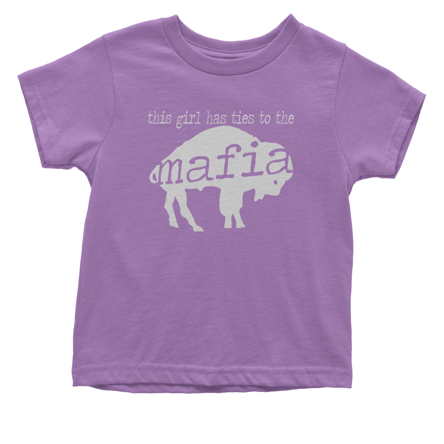 This Girl Has Ties To The Bills Mafia Infant One-Piece Romper Bodysuit and Toddler T-shirt Lavender