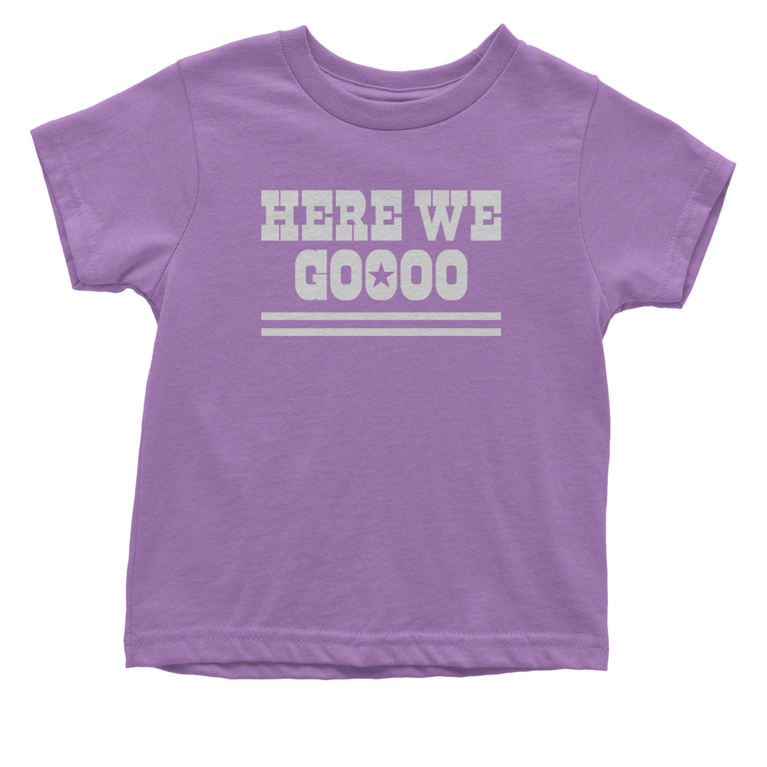 Here We Go Dem Boys Dallas Football Infant One-Piece Romper Bodysuit and Toddler T-shirt Lavender