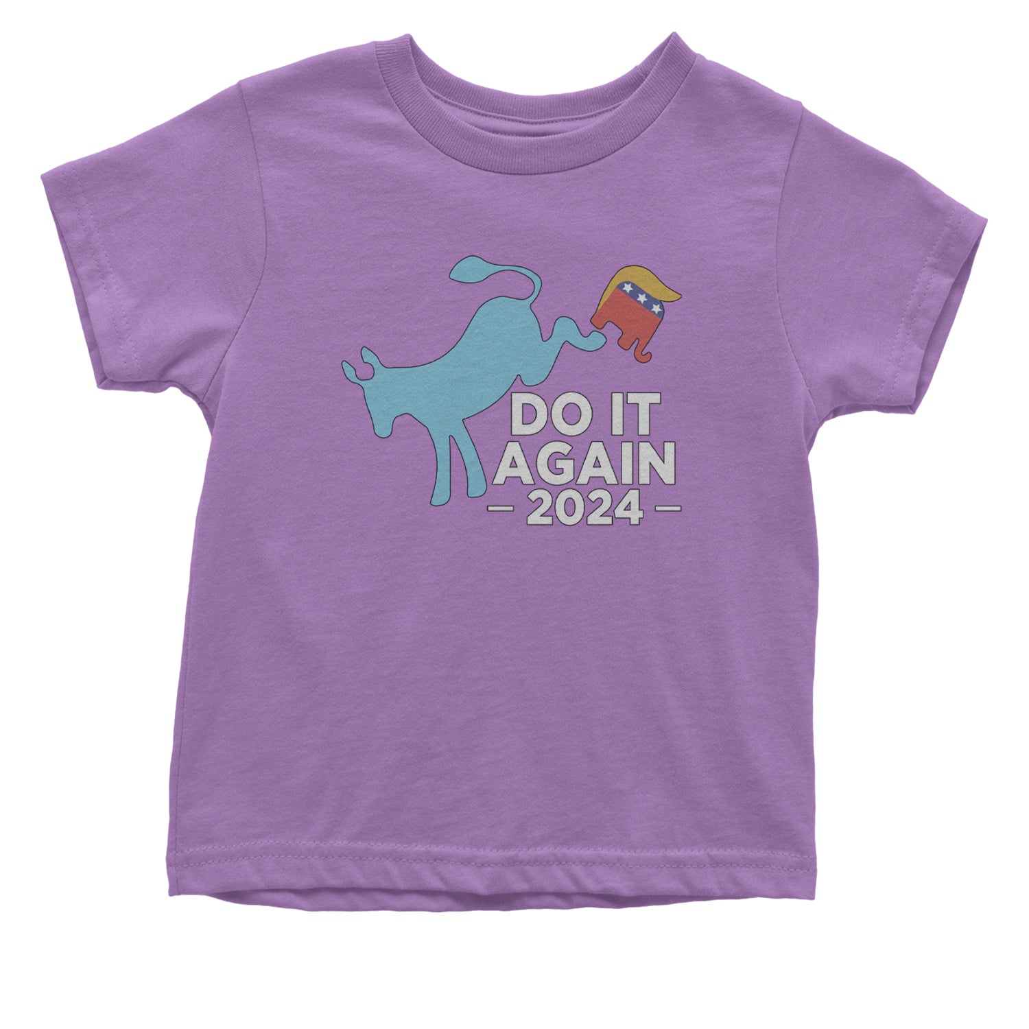 Do It Again - Democratic Donkey Kicking Republicans 2024 Political Humor Infant One-Piece Romper Bodysuit and Toddler T-shirt Lavender