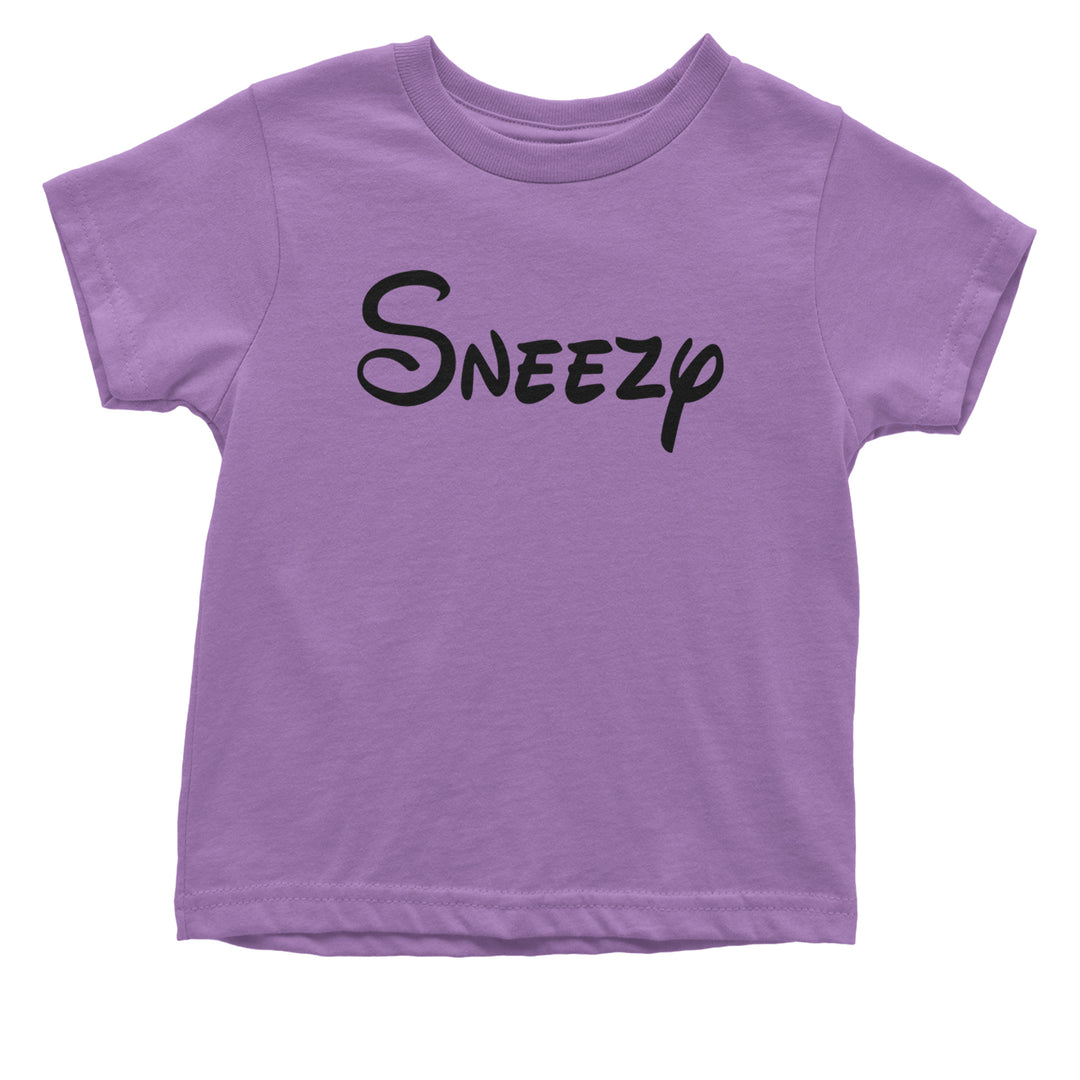 Sneezy - 7 Dwarfs Costume Infant One-Piece Romper Bodysuit and Toddler T-shirt Lavender
