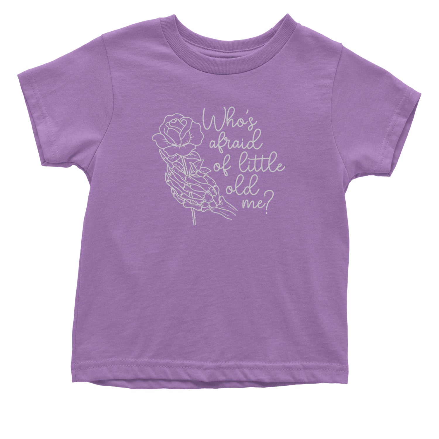 Who's Afraid Of Little Old Me Rose Skeleton Hand Infant One-Piece Romper Bodysuit and Toddler T-shirt Lavender