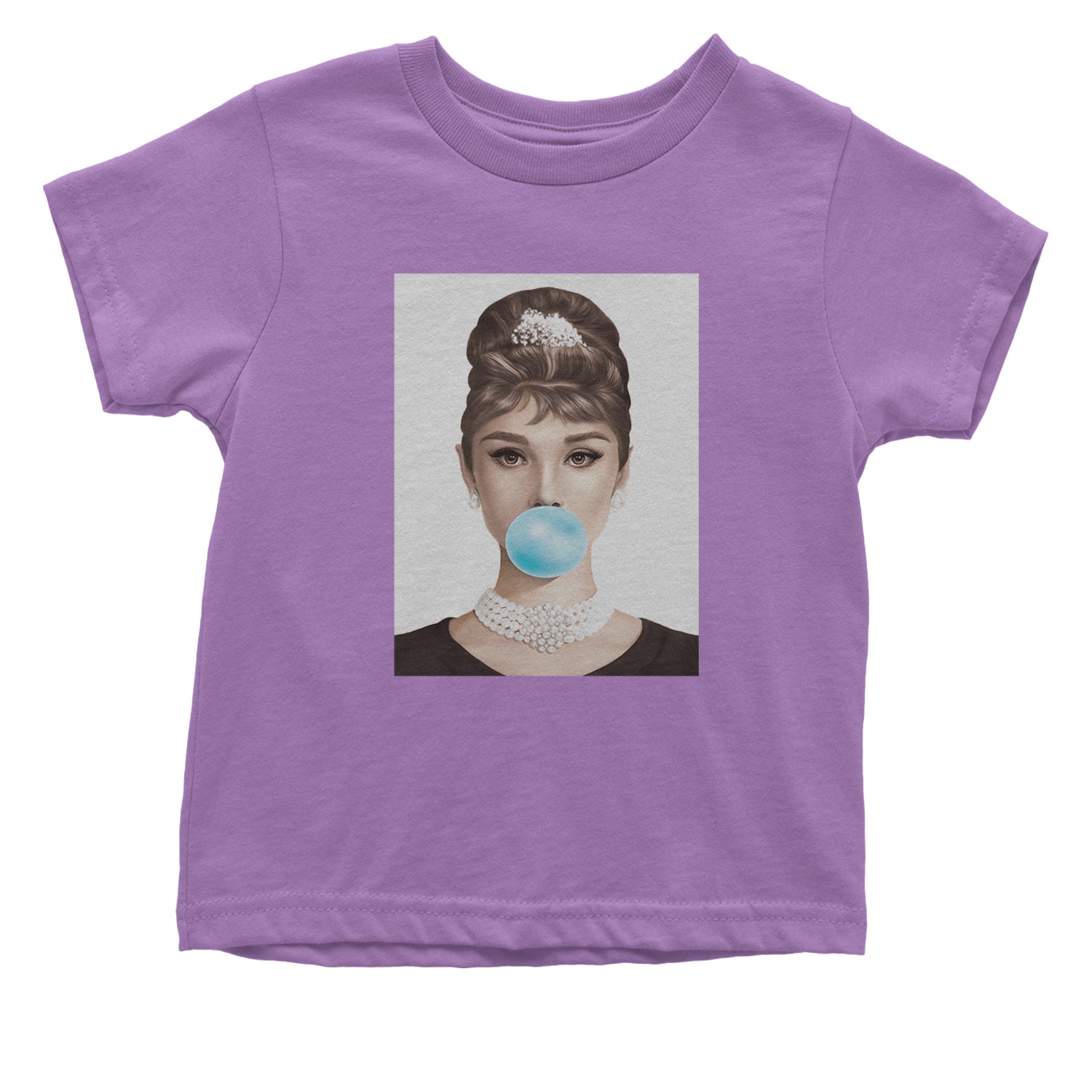 Audrey Hepburn Chewing Bubble Gum American Icon Infant One-Piece Romper Bodysuit and Toddler T-shirt Lavender