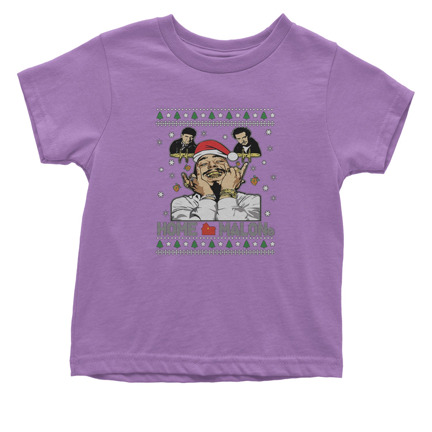 Home Malone Ugly Christmas Infant One-Piece Romper Bodysuit and Toddler T-shirt Lavender