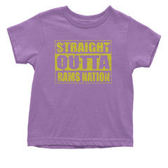 Straight Outta Rams Nation   Infant One-Piece Romper Bodysuit and Toddler T-shirt Lavender