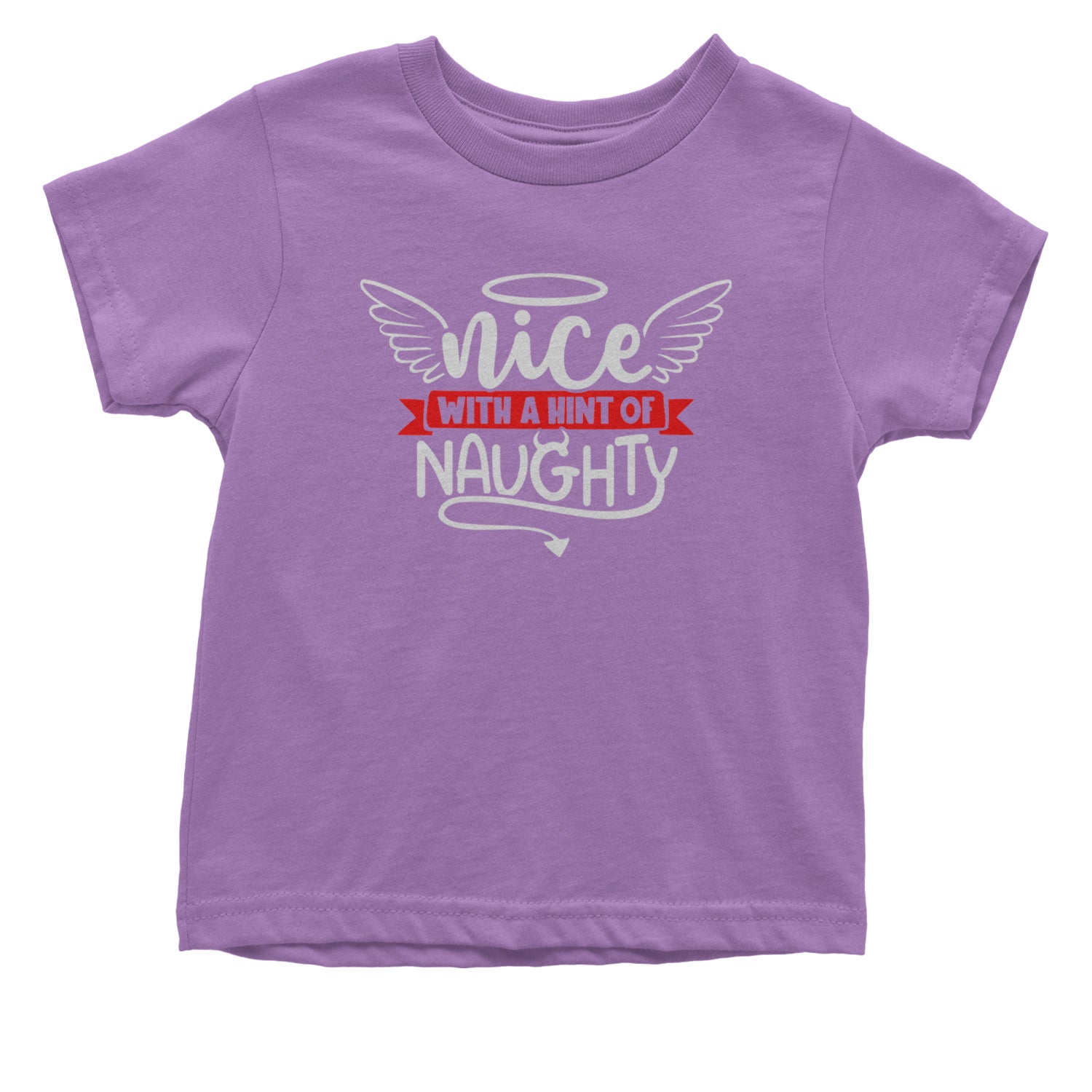 Nice with a Hint of Naughty Christmas Infant One-Piece Romper Bodysuit and Toddler T-shirt Lavender