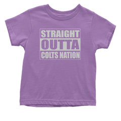 Straight Outta Colts Nation Football  Infant One-Piece Romper Bodysuit and Toddler T-shirt Lavender