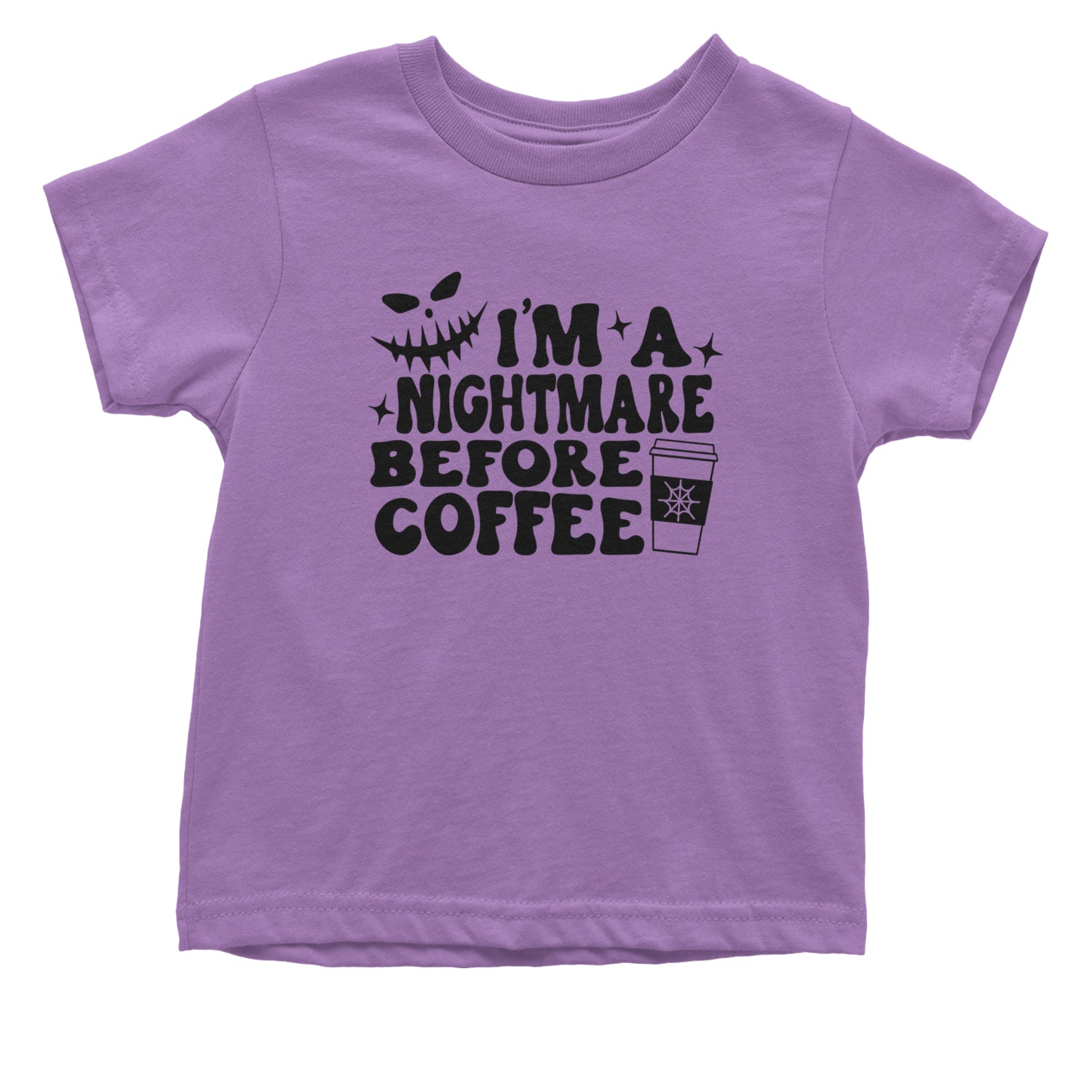 I'm A Nightmare Before Coffee Infant One-Piece Romper Bodysuit and Toddler T-shirt Lavender