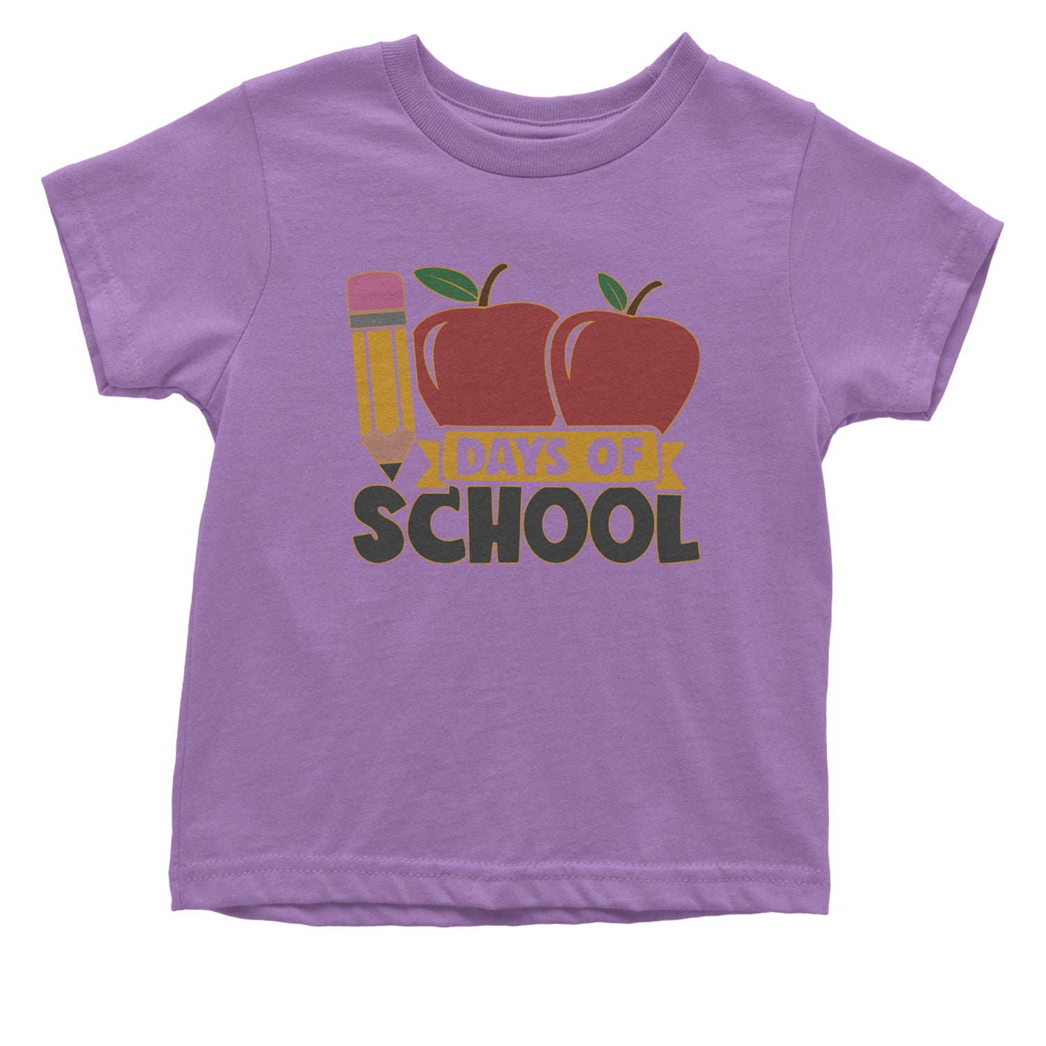 100 Days Of School Apple Pencil Infant One-Piece Romper Bodysuit and Toddler T-shirt Lavender