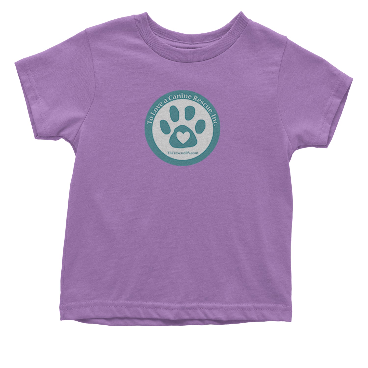 TLC To Love a Canine Dog Rescue Teal Infant One-Piece Romper Bodysuit and Toddler T-shirt Lavender