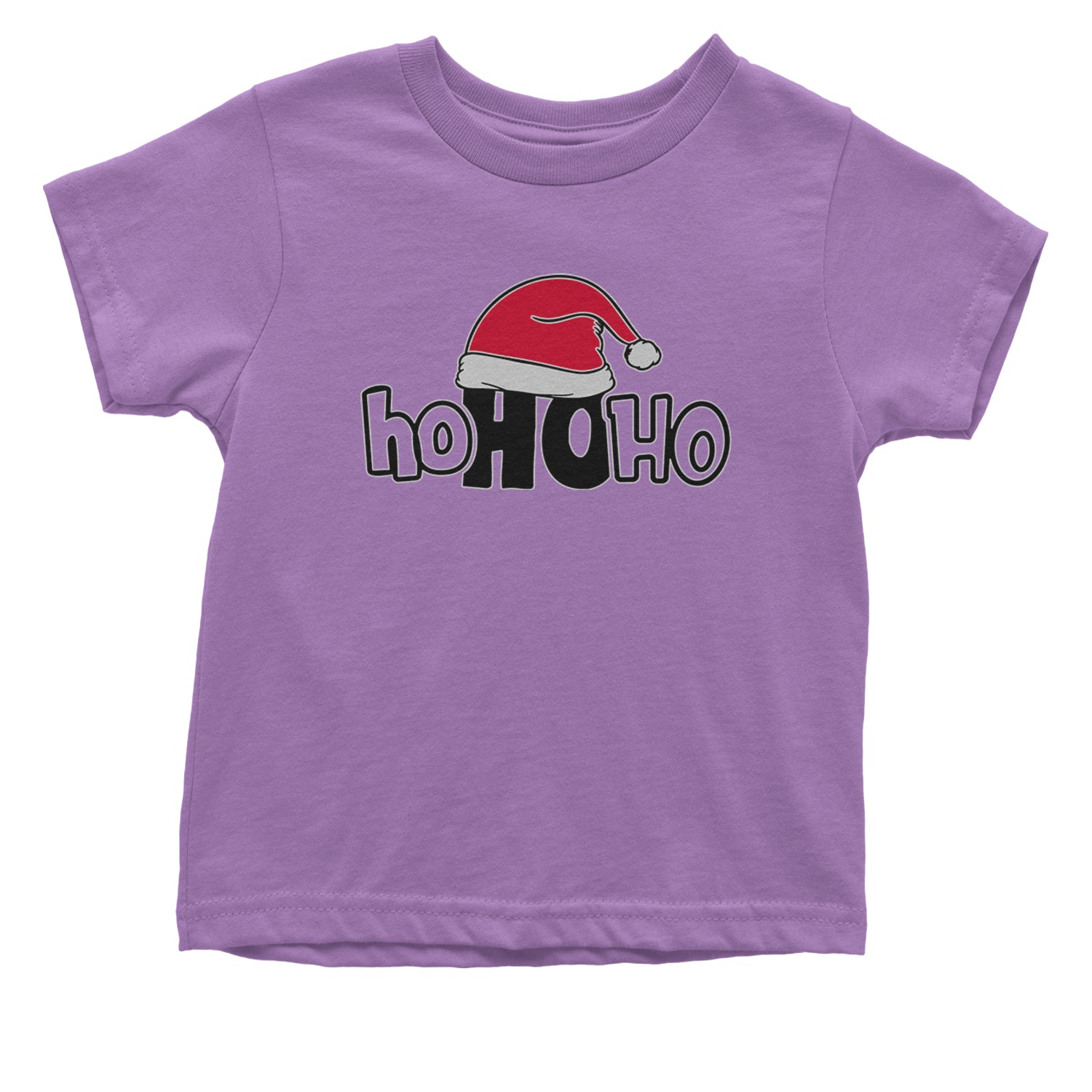 Ho Ho Ho Santa Christmas Hat Infant One-Piece Romper Bodysuit and Toddler T-shirt Lavender