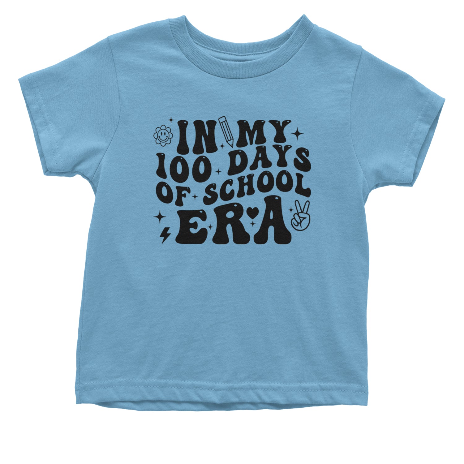 In My 100 Days Of School Era Infant One-Piece Romper Bodysuit and Toddler T-shirt Light Blue