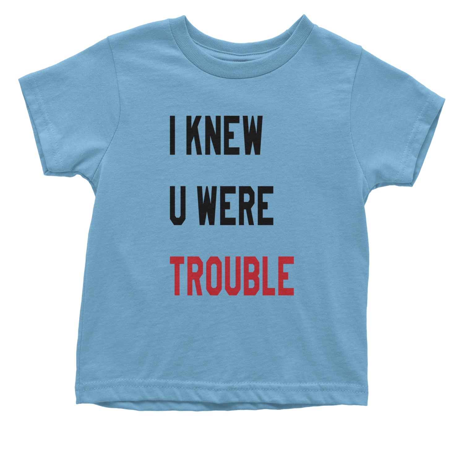 I Knew You Were Trouble New TTPD Era Infant One-Piece Romper Bodysuit and Toddler T-shirt Light Blue