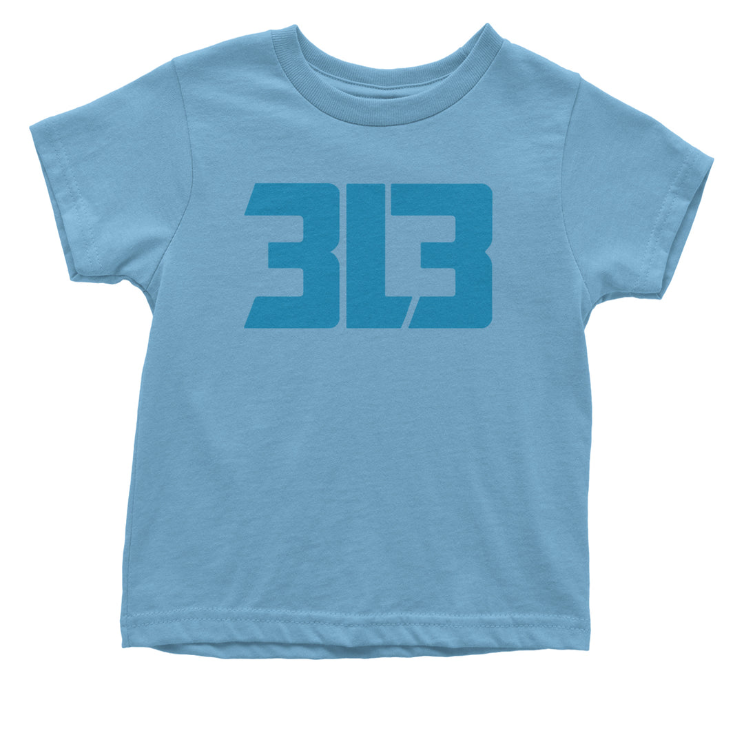 3L3 From The 313 Detroit Football Infant One-Piece Romper Bodysuit and Toddler T-shirt Light Blue