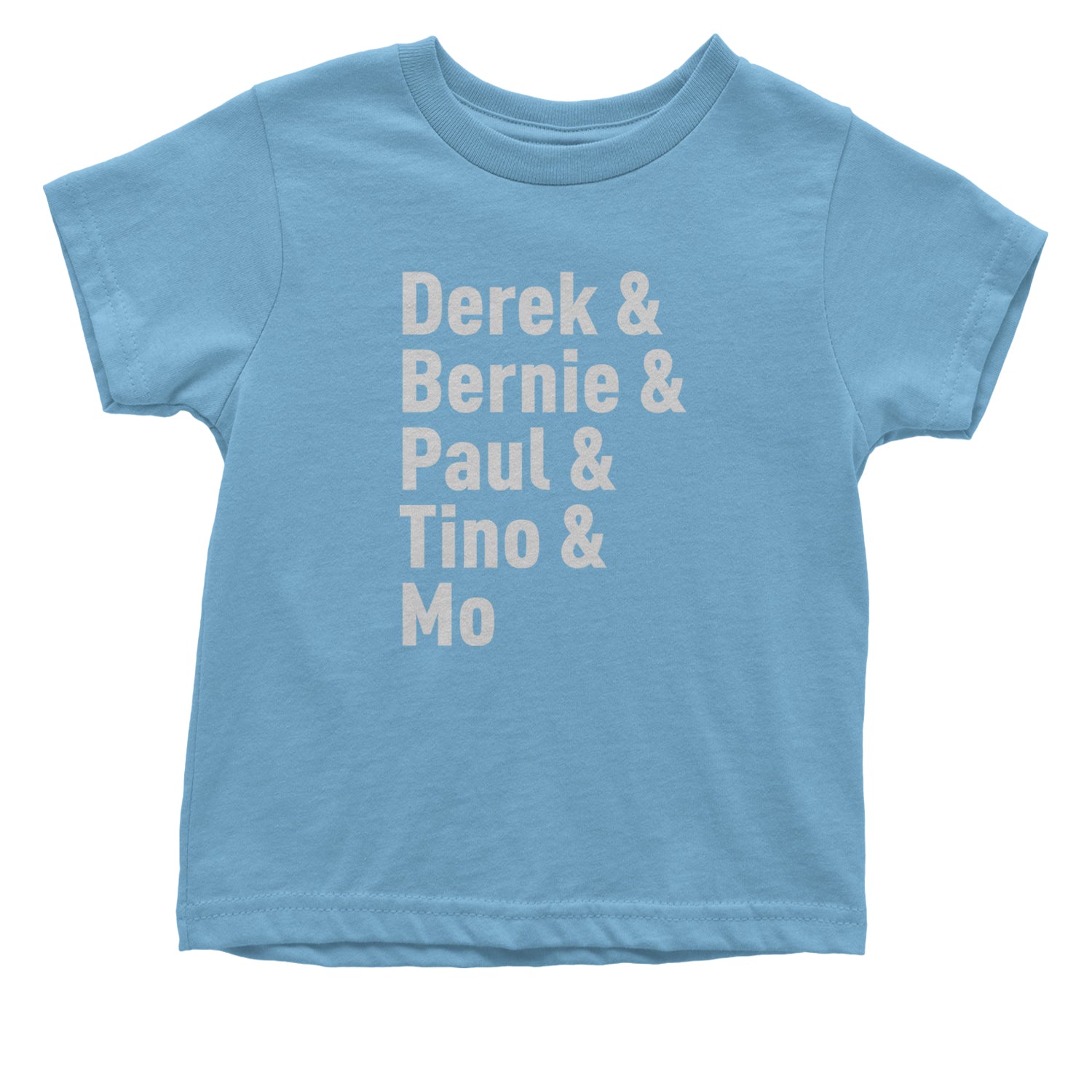 Derek & Bernie & Paul & Tino & Mo Infant One-Piece Romper Bodysuit and Toddler T-shirt Light Blue