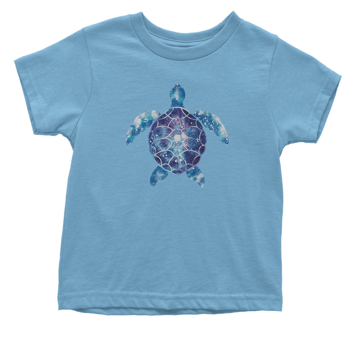 Ocean Aura Tie-Dye Sea Turtle Infant One-Piece Romper Bodysuit and Toddler T-shirt Light Blue