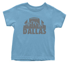 Dallas Texas Skyline Infant One-Piece Romper Bodysuit and Toddler T-shirt Light Blue